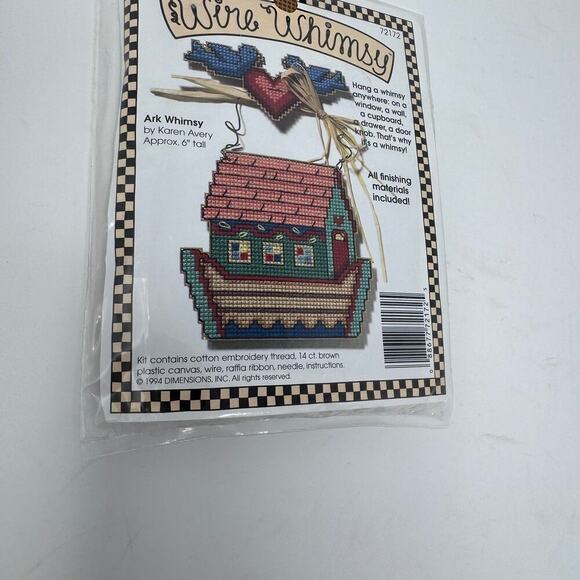 New VTG 1994 Wire Whimsy Ark Whimsy Dimensions, Inc. 6" Counted Cross Stitch Kit - Picture 4 of 5